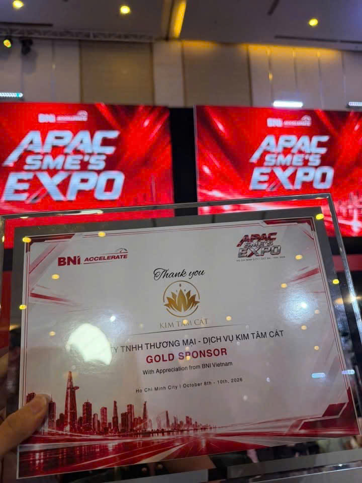 Chứng Nhận BNI Gold Sponsor – Kim Tâm Cát tại APAC SME Expo 2026