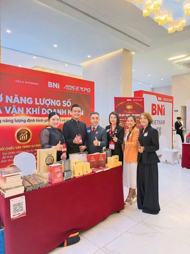 Đội ngũ Kim Tâm Cát do Lưu Mộng Đào dẫn dắt tại BNI APAC SME Expo 2026