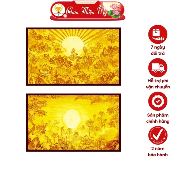 Tranh đèn trúc chỉ ngang CHÂN THIỆN MỸ CTC-TN-07