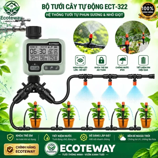 Bộ hẹn giờ tưới cây màn hình LED