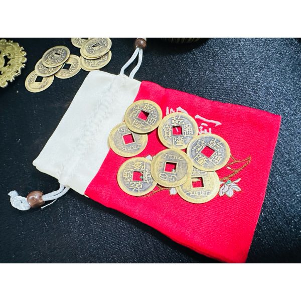 Combo 7 Đồng Xu Âm Dương – tặng túi hoa mai