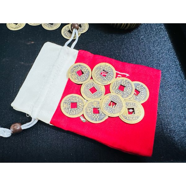 Combo 9 Đồng Xu Âm Dương – tặng túi hoa mai